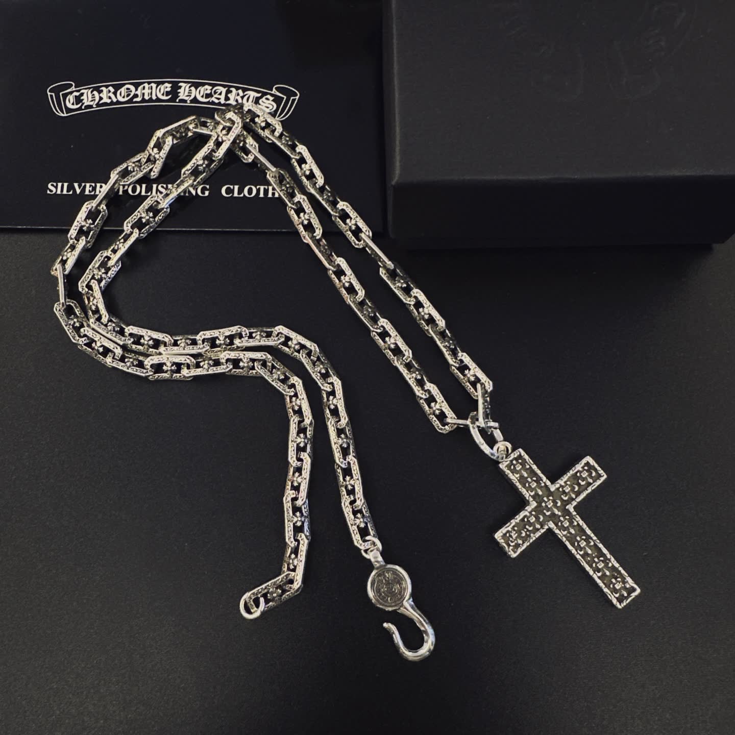 Chrome Hearts Silver Cross Pendant Necklace
